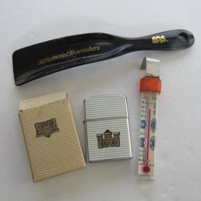 Junk Lot, SAS Shoe Horn, Old Deer Tag, Unmarked Trophy, Thermometer, More