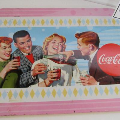 2 Coca Cola Metal Top Trays