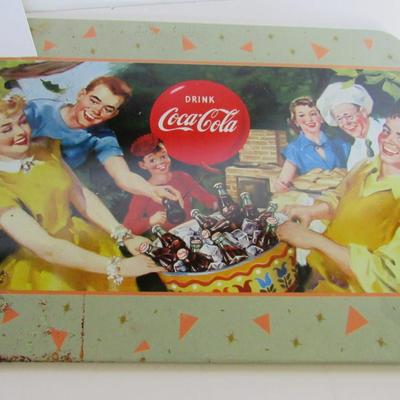 2 Coca Cola Metal Top Trays