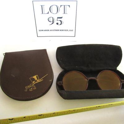 Old Plastic Sunglasses in Old Case, Gillette Shaver Partial Set