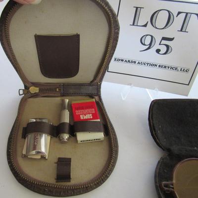 Old Plastic Sunglasses in Old Case, Gillette Shaver Partial Set