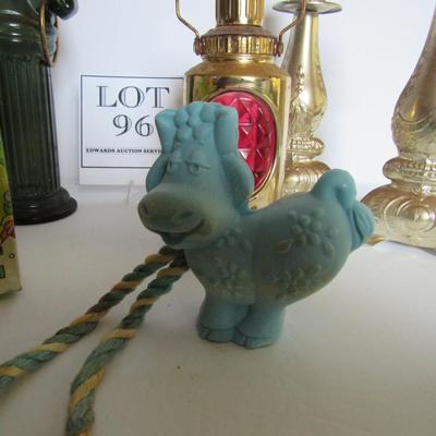Lot of Large Avon Bottles and Soap on Rope Cow