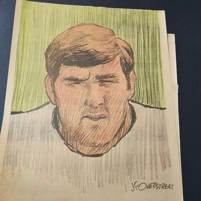 1971 Baltimore Colts Football  Players  Newspaper Portraits J.C. Overstreet