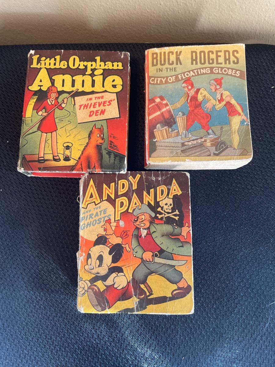 3 small vintage books