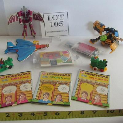 Lot of Older Cereal Premium Toys and Transformers