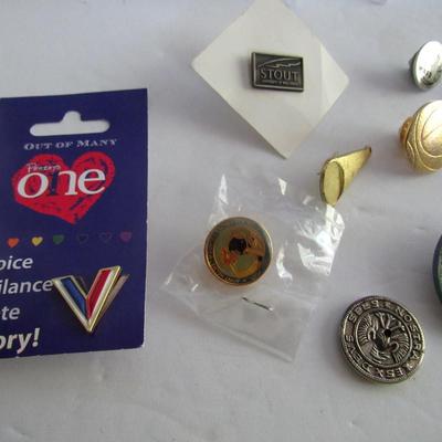 Lot of Hat and Lapel Pins, Honor Society, Victory, More