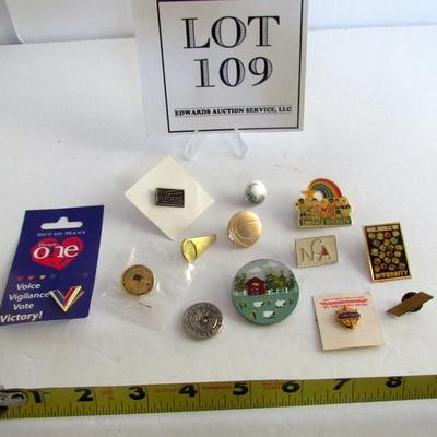 Lot of Hat and Lapel Pins, Honor Society, Victory, More
