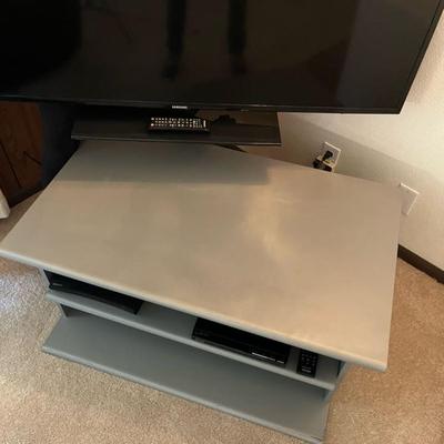Beautiful Grey Wooden TV Stand Shelf