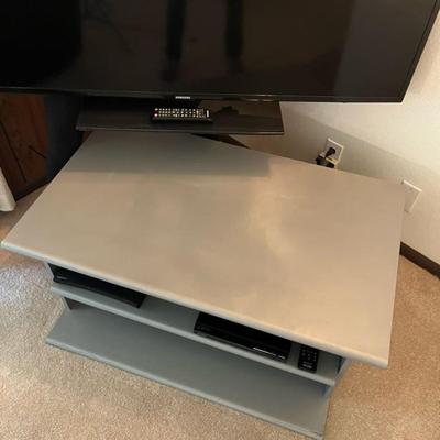 Beautiful Grey Wooden TV Stand Shelf