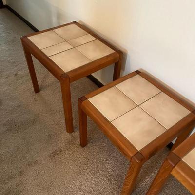 3 Vintage Mid Century Danish Modern Toften Mobelfabrik Teak Tile Top Nesting Tables (selling for $1,000=) Denmark