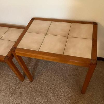 3 Vintage Mid Century Danish Modern Toften Mobelfabrik Teak Tile Top Nesting Tables (selling for $1,000=) Denmark