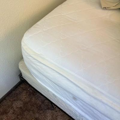 SEALY S&F Dalmore Plush King Double Pillow Top Bed Mattress, Boxspring, frame + all bedding included! RARELY USED in excellent condition