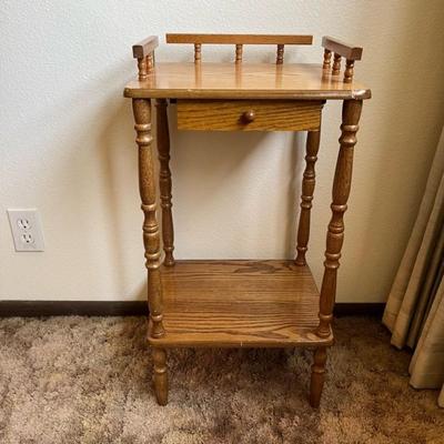 Oak Side Table Shelf