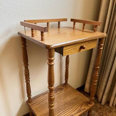 Oak Side Table Shelf