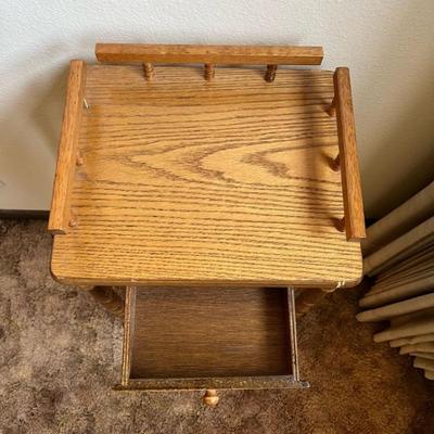 Oak Side Table Shelf