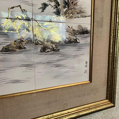 Gorgeous Japanese Framed Tile Art on tile (1-2 of 4)