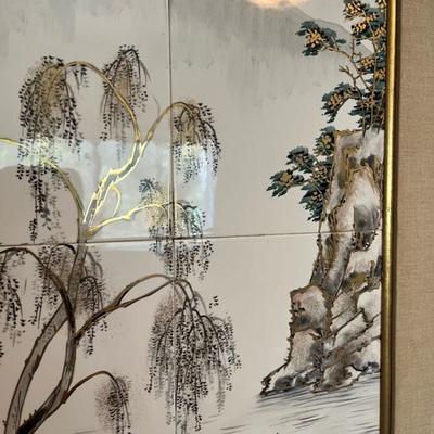 Gorgeous Japanese Framed Tile Art on tile (1-2 of 4)