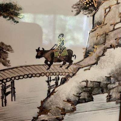 Gorgeous Japanese Framed Tile Art on tile (3-4 of 4)
