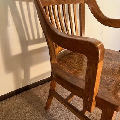Milwaukee Chair Co. Oak Bankers Courtroom Desk Captains Chair -matching desk!