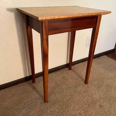 Beautiful wooden side table (appears top has been added)