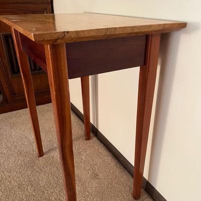 Beautiful wooden side table (appears top has been added)