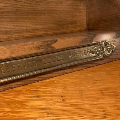 Stunning Wooden "Reserved for the Master" sign (books on auction #40)