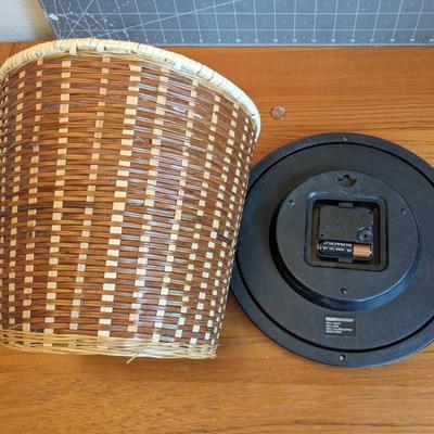 Waste Basket + Black Clock