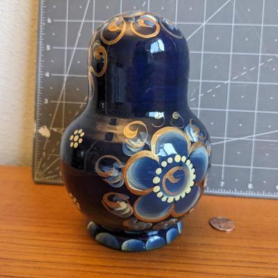 Annushka Blue Nesting Doll Matryoshka Wood Stacking Nesting Set by Gegol