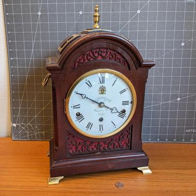 F.W. Elliott Ltd. Chiming Mahogany Clock made for Garrard & Co London