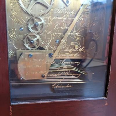 F.W. Elliott Ltd. Chiming Mahogany Clock made for Garrard & Co London