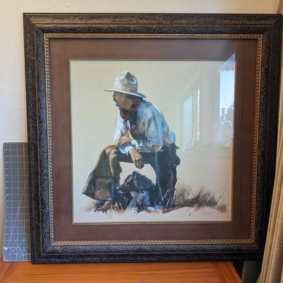 Cowboy & Dog framed print