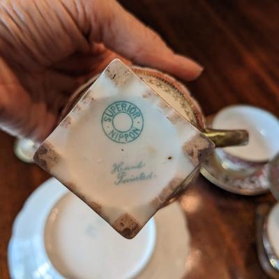 Superior Nippon Hand Painted China Set gold & pink