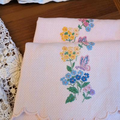 Vintage fabric with stitching