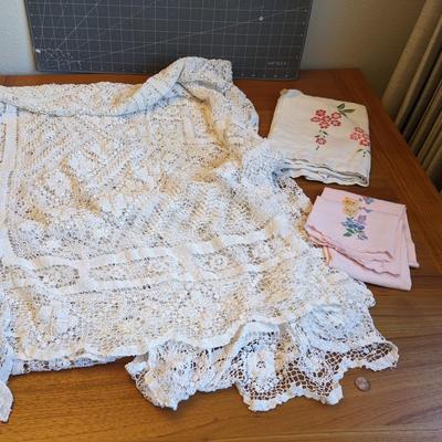 Vintage fabric with stitching