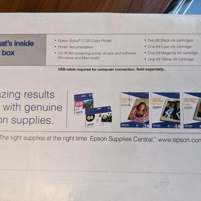 Epson High Performance C120 Color Printer + 2 black ink & 3 color cartridges (unopened)