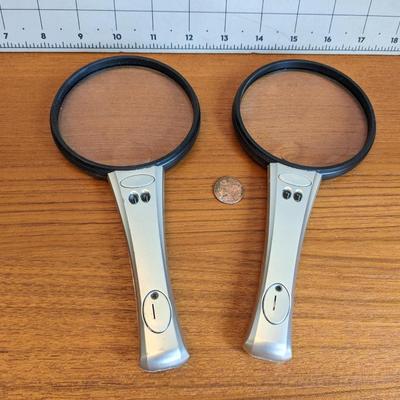 2 silver/black magnifiers