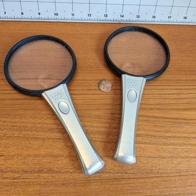 2 silver/black magnifiers