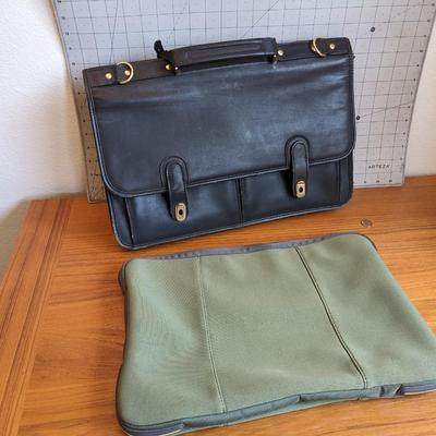 Leather briefcase and laptop cases