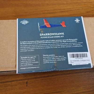 The Vintahe Model Co. Balsa Wood Kit - Sparrowhawk Flying Scale Model Kit