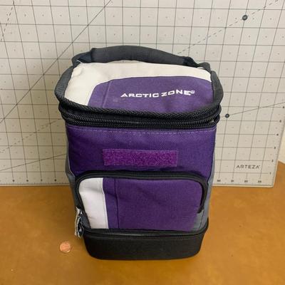 Arctic Zone purple, grey, white, black cooler lunch bag