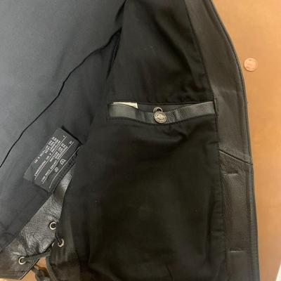 Harley Davidson Leather Vest with pins (size Large - adjustable sides)