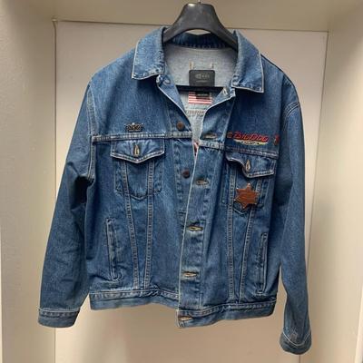 Denim Jacket with BIG DOG Motorcycles stitching size large