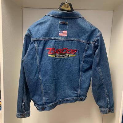 Denim Jacket with BIG DOG Motorcycles stitching size large