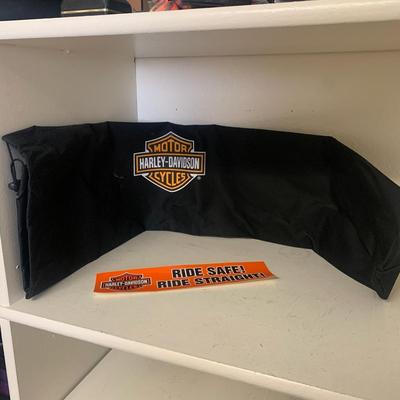 Harley Davidson bag (likely for chair) + sticker