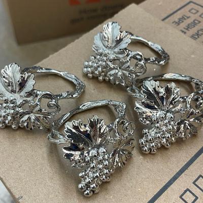 Arthur Court Grape Design Napkin Holders - Heavy