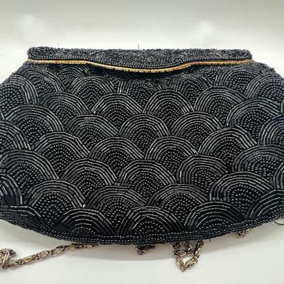 Vintage Pursesâ€”1 Snake Skin & 1 Black Beaded Purse