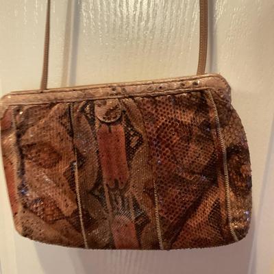 Vintage Pursesâ€”1 Snake Skin & 1 Black Beaded Purse