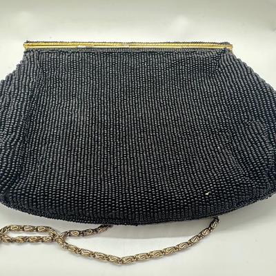 Vintage Pursesâ€”1 Snake Skin & 1 Black Beaded Purse