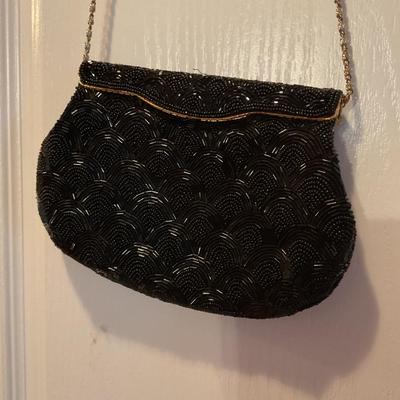 Vintage Pursesâ€”1 Snake Skin & 1 Black Beaded Purse