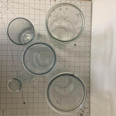 5 Clear Glass Vases (misc. sizes)
